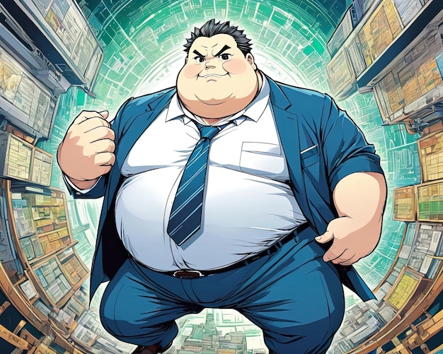 Photo big size ceo male cartoon character