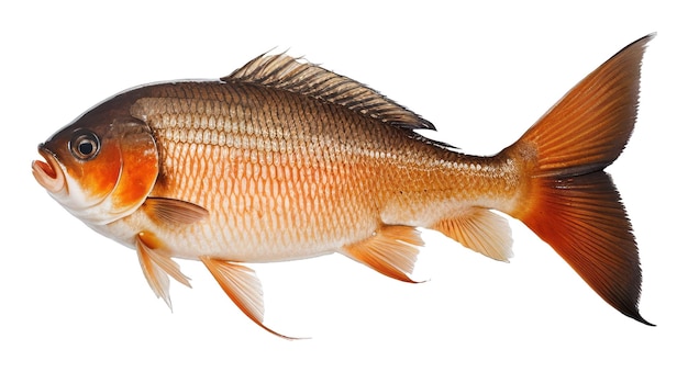 Photo big size goldfish on a white background