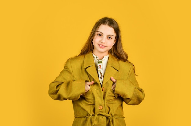 Big size. retro fashion model. beauty and fashion. looking trendy this fall season. vintage concept. confident and ambitious. teen collection. stylish looking girl. small girl wear autumn jacket.