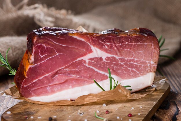 big slice of smoked ham