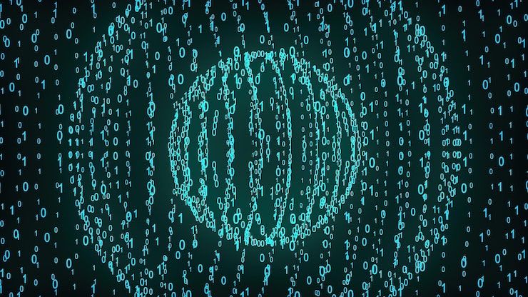 Photo big and small binary number spheres computer generated 3d rendering of binary code background with numbers abstract elements