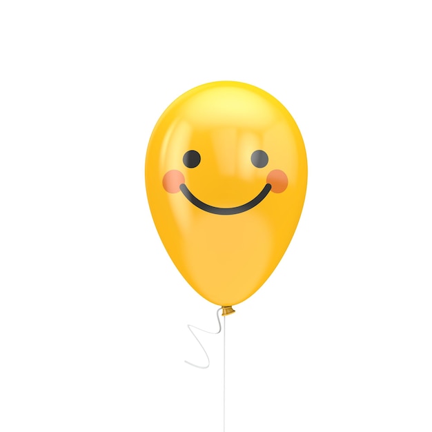 Big smile with red cheeks emoji floating balloon