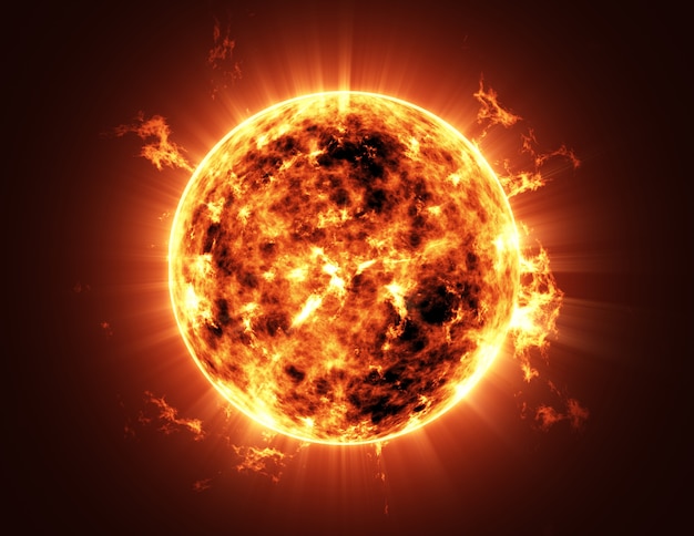 Big Sun Star in Space in Solar System