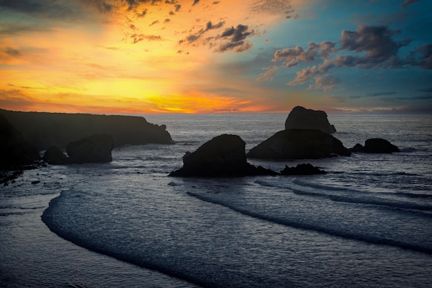 Photo big sur sunset panorama in california