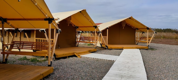 Big tents in a campground