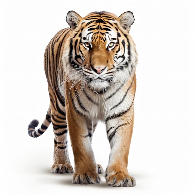 Big tiger on white background