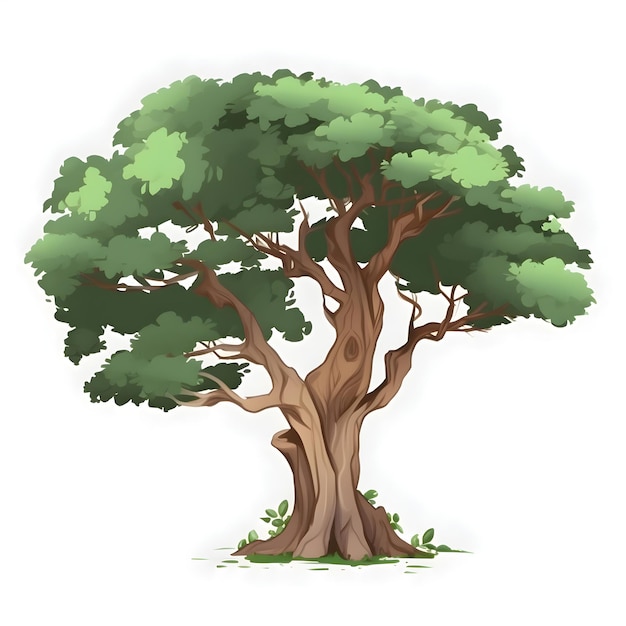 Big tree isolated on white background Vector illustration Eps 10