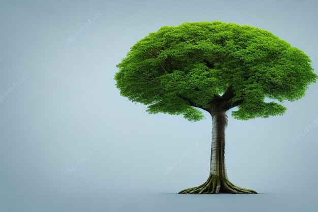 Big tree Rain tree isolated on white background Tropical tree