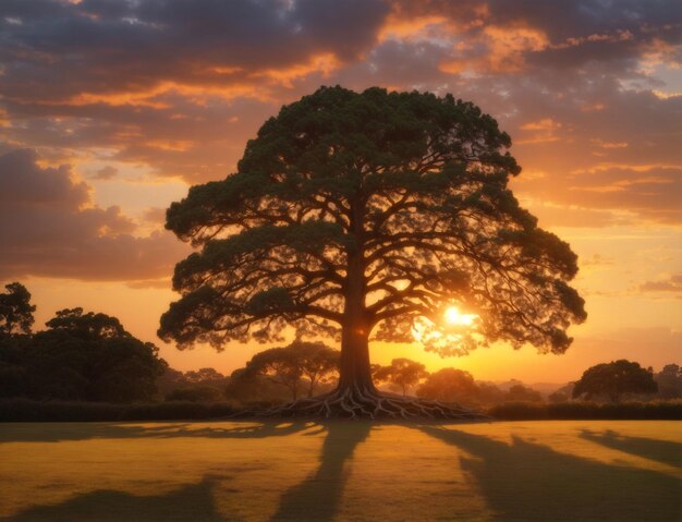 big tree sunset time