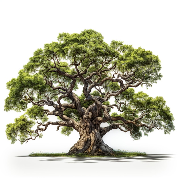 большое дерево с зелеными листьями природа сгенерированное AI изображение