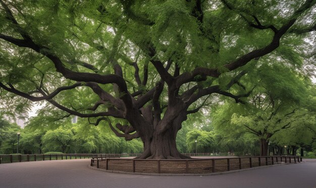 big trees in the park