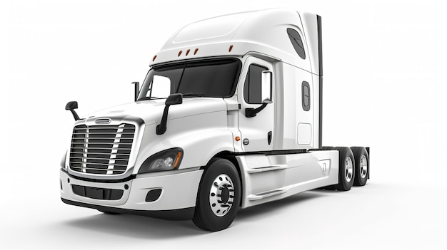 Photo big truck freightliner cascadia with blue cab isolated on a white background generate ai