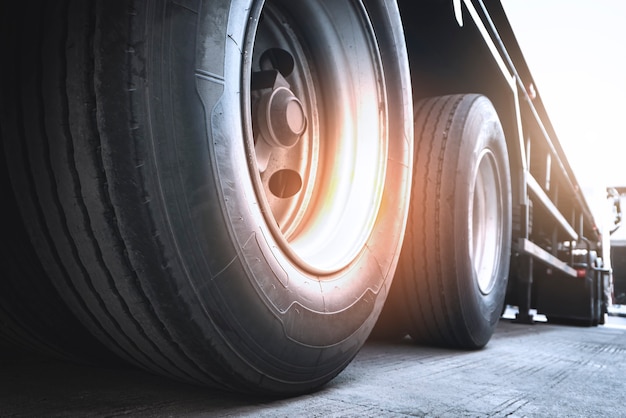 A Big Truck Wheels Tires Industry Road Freight Truck Transportation