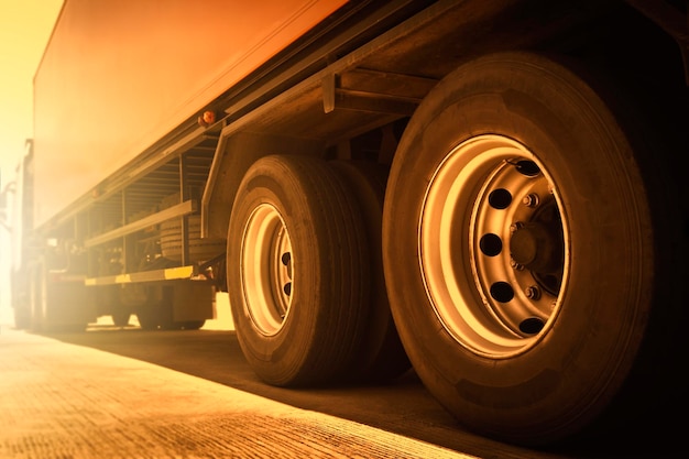 Фото Большой грузовик колеса шины тягач грузовик колеса прицепа грузовые грузовики транспорт