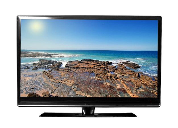 Premium Photo | Big tv screen isolated on white
