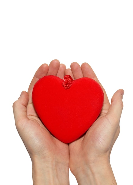 Big valentine heart in a hands.