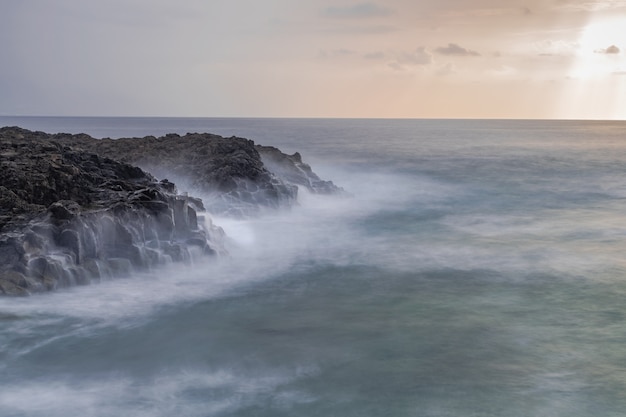 Big volcanic coast rocks