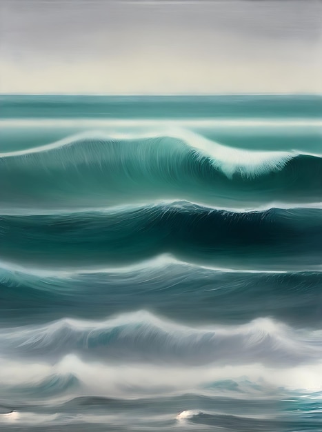 Photo big waves on abstract flat background paper