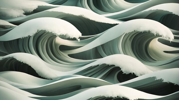 大きな白い抽象的な動く波の背景