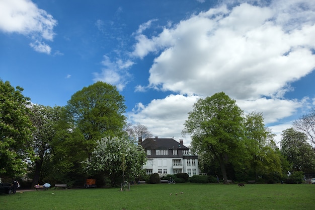 Big, white, home in Hamburg, Germany