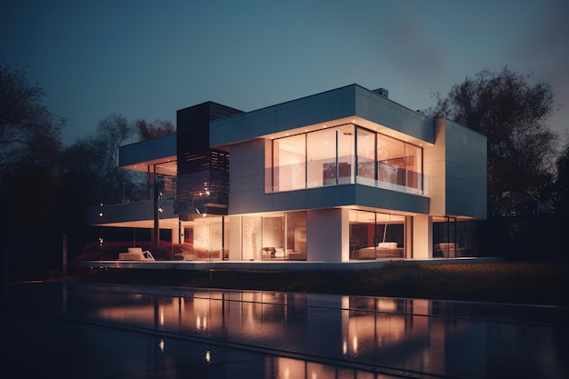 a big white home with several windows