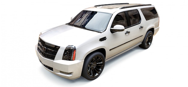 Photo big white premium suv car