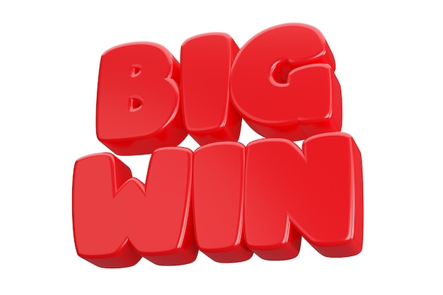 Photo big win 3d word text