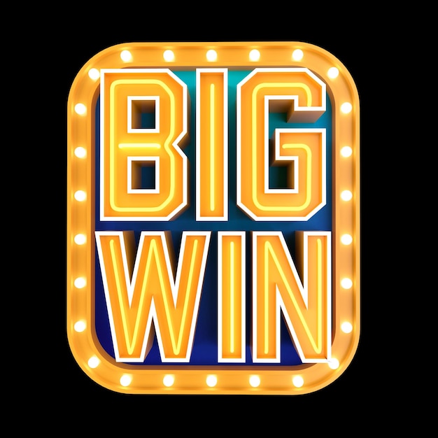 Foto logo big win in 3d logo per casinò o slot machine