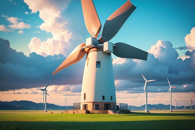 Big windmill wind turbine is a new way of clean energy and environmental protection power