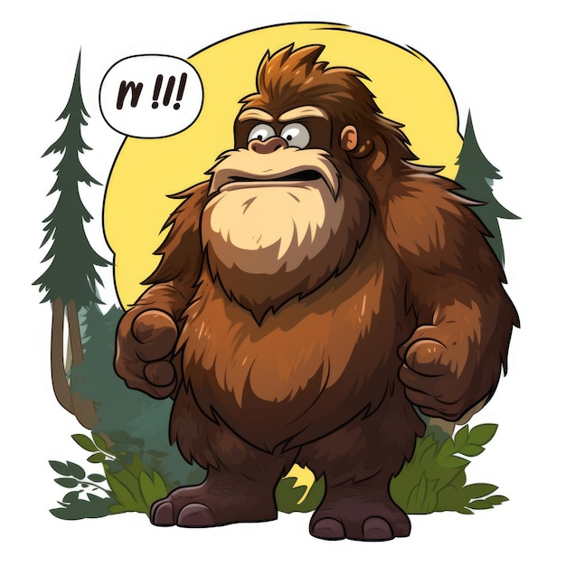 Bigfoot cartoon character Generative AI