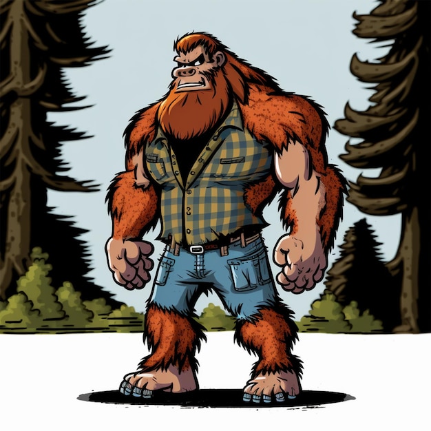 Bigfoot full body Character Vector Illustration