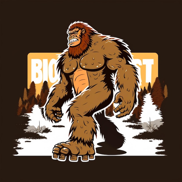 Bigfoot full body Character Vector Illustration