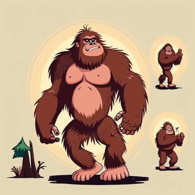 Bigfoot full body Character Vector Illustration