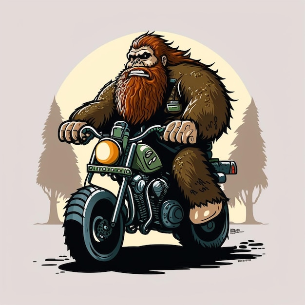 Bigfoot rijden op een motorfiets Vector