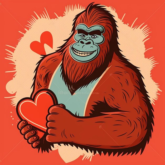 Bigfoot Valentijn vectorillustratie