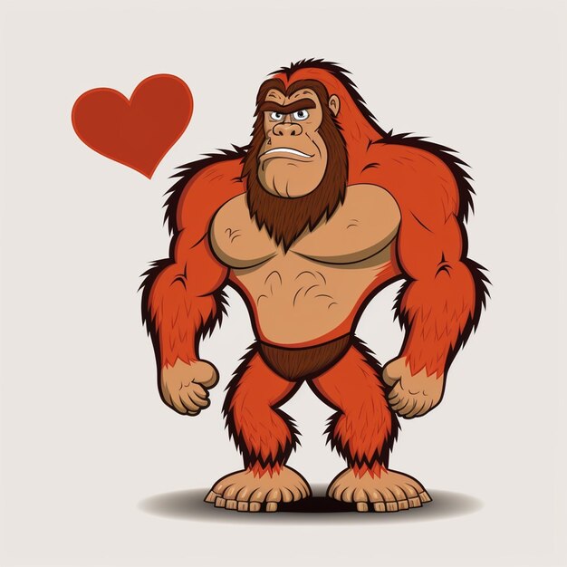 Bigfoot Valentine Vector Illustration