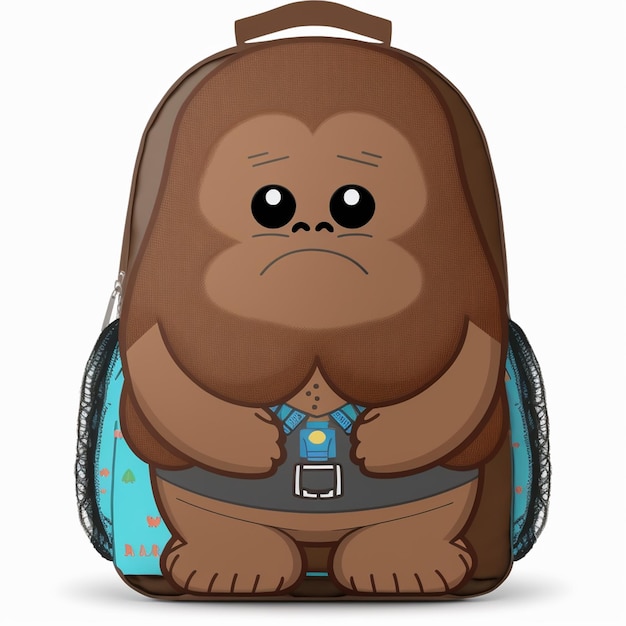 Bigfoot wearing a school bag Vector Illustration