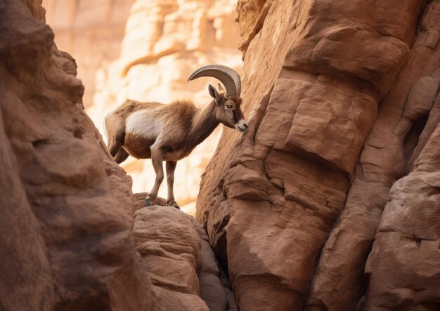 Photo the bighorn sheep is a species of sheep