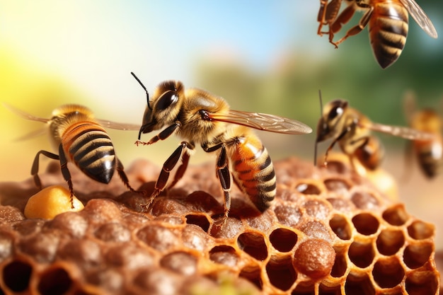 Bijen en honingproductie van dichtbij