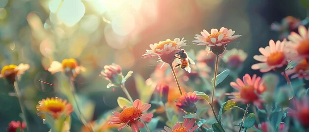 Bijen verzamelen met passie nectar uit bloemen