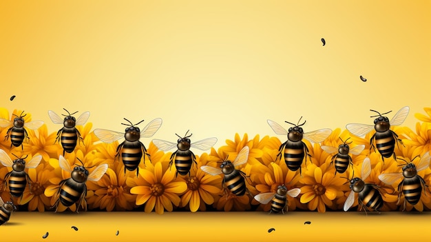 Bijen vliegen.