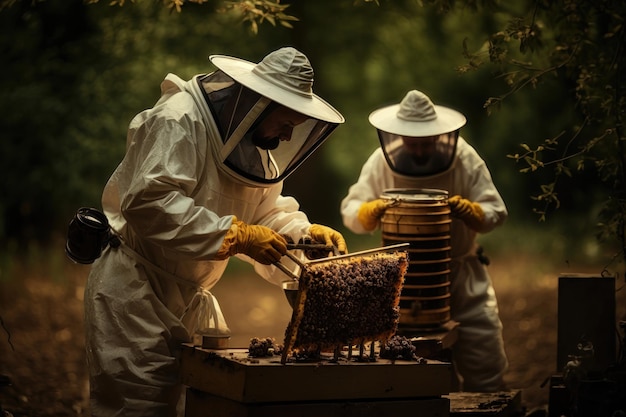 Bijenteelt en honingproductie AI gegenereerd