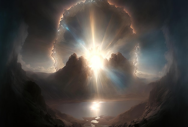 Bijvoorbeeld een adembenemend beeld van goddelijk licht
