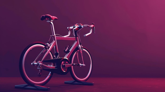 A bike against a vivid pink background
