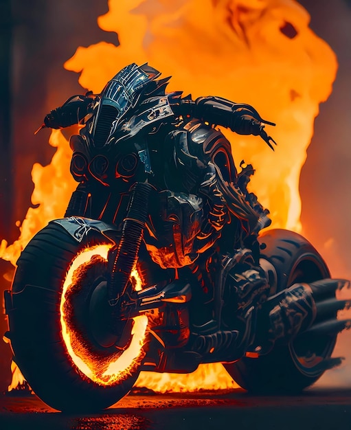 Bike on fire