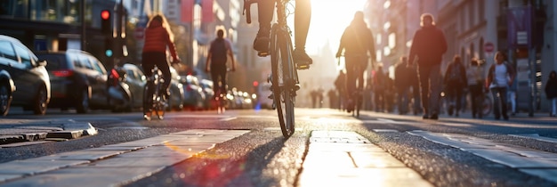 Photo a bike is on the street with the sun shining through the windows