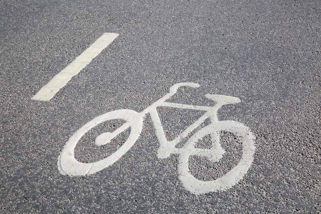 Bike Lane Symbol in Stockholm, Sweden