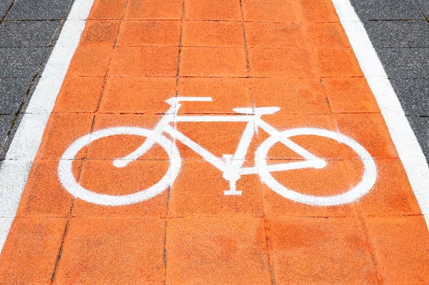 Bike lane and white bike symbol