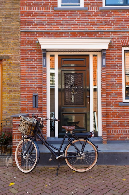 Bike near brick wall