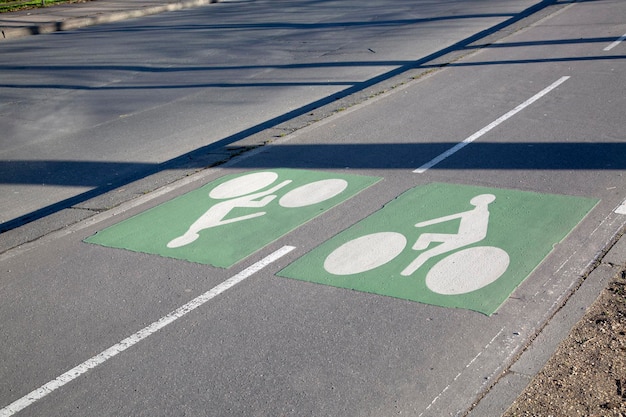 Bike Path Symbol in Paris, France